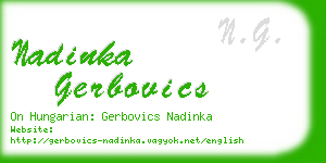 nadinka gerbovics business card